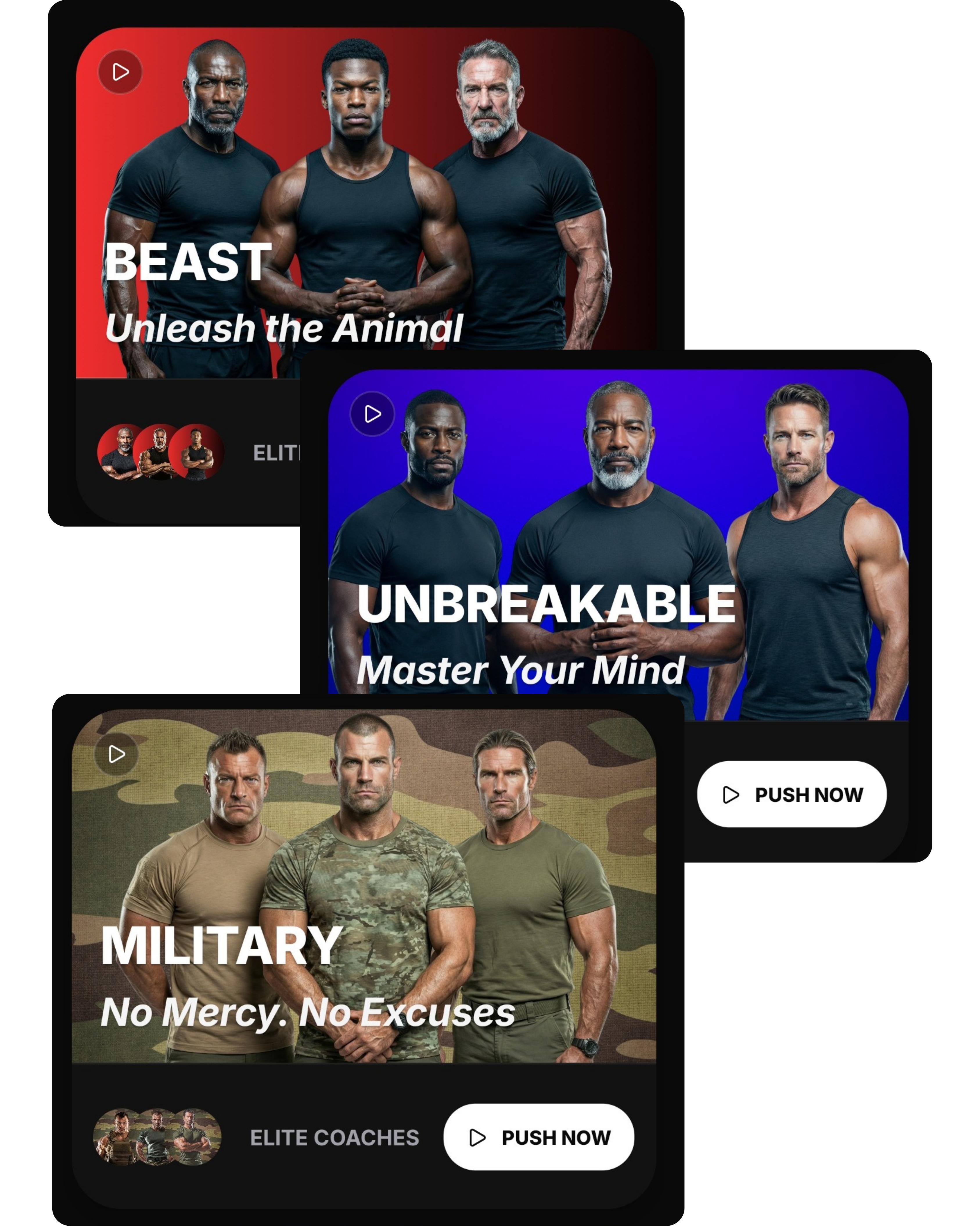 Mode cards selection screen